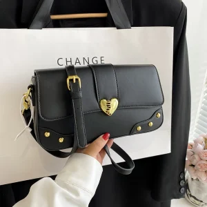 Elegant Armpit Sling Handbags Solid Color Women PU Leather Shoulder Bags Simple Small Black Messenger Bags for Women 2025